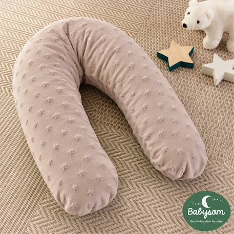 Pack coussin de maternité xxl - idéal grossesse, allaitement et pouf pour enfant Taupe 3 - vertbaudet enfant 