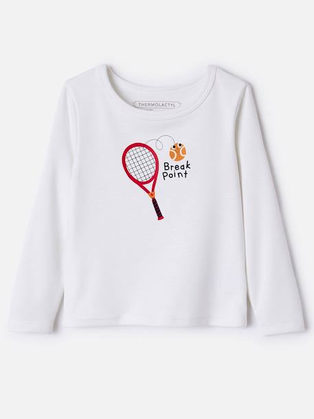 T-shirts thermolactyl sérigraphiés Blanc+Blanc pure+Blanc rose 3 - vertbaudet enfant 