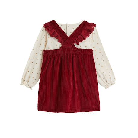 Ensemble enfant robe en velours côtelé et t-shirt grace Bordeaux 3 - vertbaudet enfant 