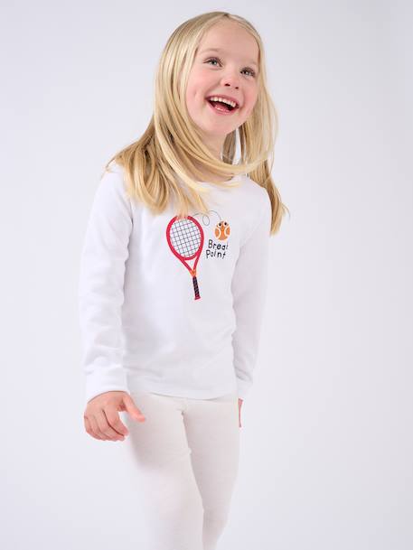 T-shirts thermolactyl sérigraphiés Blanc+Blanc pure+Blanc rose 2 - vertbaudet enfant 