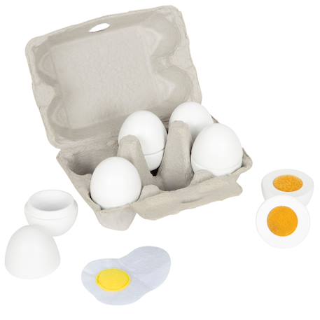 Boite de 6 œufs en bois Blanc 1 - vertbaudet enfant 
