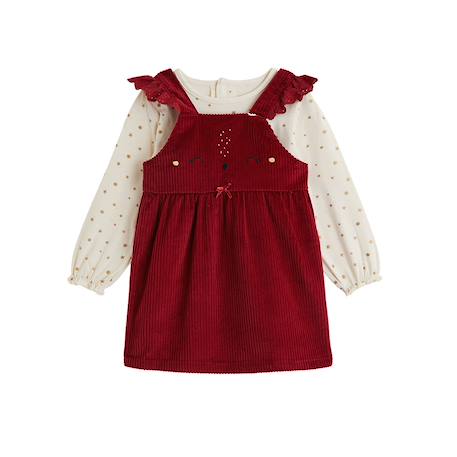 Ensemble enfant robe en velours côtelé et t-shirt grace Bordeaux 2 - vertbaudet enfant 
