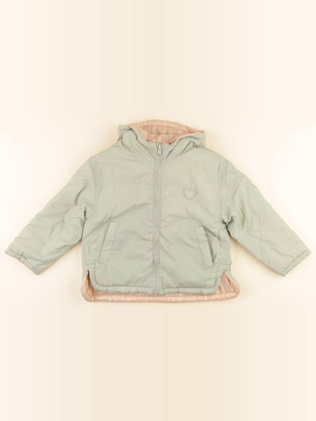 Veste réversibledoublé - 7 ans Rose, vert 1 - vertbaudet enfant 