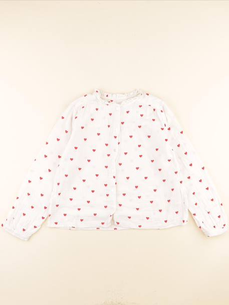 Blouse - 10 ans Blanc, rouge 1 - vertbaudet enfant 