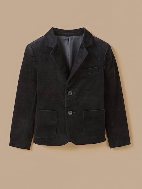 Veste de costume velours garçon - collection fêtes et mariages Noir 1 - vertbaudet enfant 