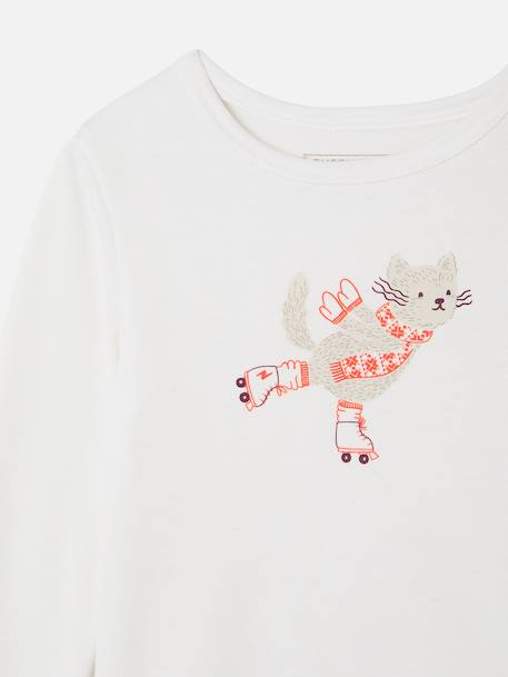 T-shirts thermolactyl sérigraphiés Blanc+Blanc pure+Blanc rose 8 - vertbaudet enfant 