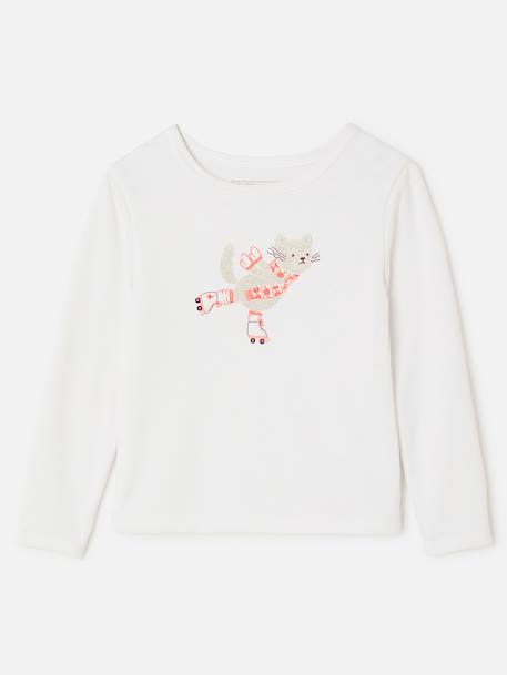 T-shirts thermolactyl sérigraphiés Blanc+Blanc pure+Blanc rose 7 - vertbaudet enfant 