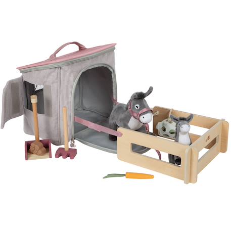 Âne avec écurie et accessoires Gris 2 - vertbaudet enfant 