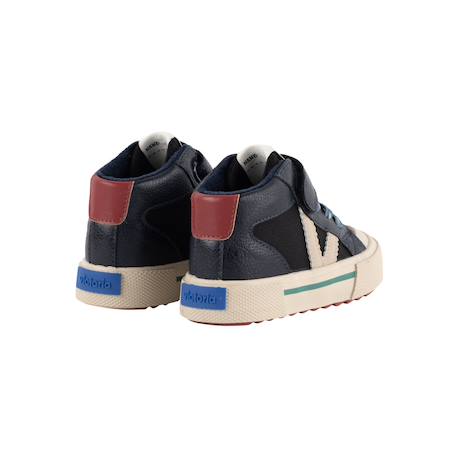 Baskets garçon montantes à scratch Camel+Marine+Marron 10 - vertbaudet enfant 