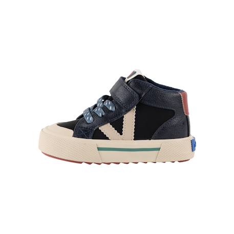 Baskets garçon montantes à scratch Camel+Marine+Marron 8 - vertbaudet enfant 