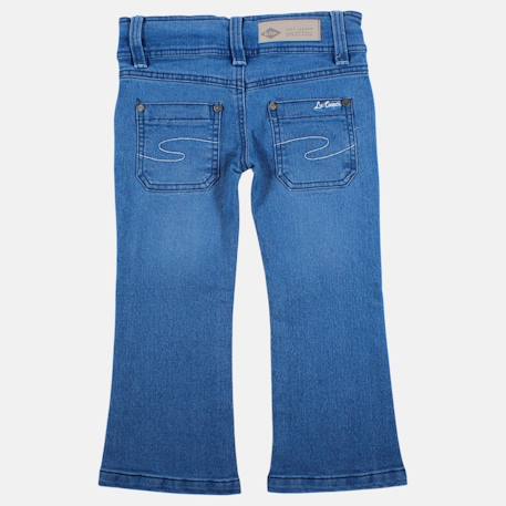 Jean coupe large, taille haute boutonnée Bleu délavé+Bleu denim 6 - vertbaudet enfant 