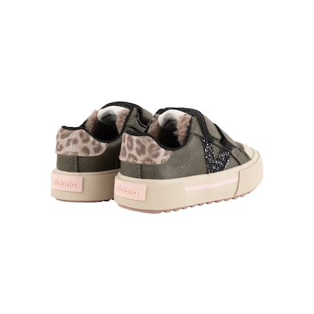 Baskets fille basses à scratch Kaki+Nude 4 - vertbaudet enfant 
