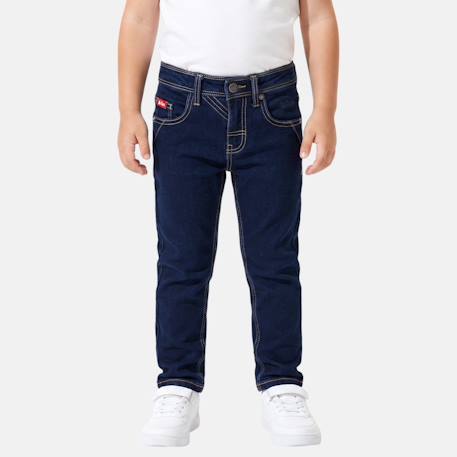 Jean slim 5 poches, coupe droite Bleu brut+Bleu brut used 1 - vertbaudet enfant 