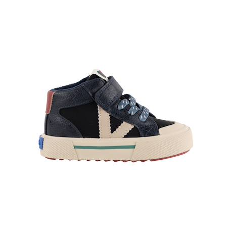 Baskets garçon montantes à scratch Camel+Marine+Marron 7 - vertbaudet enfant 