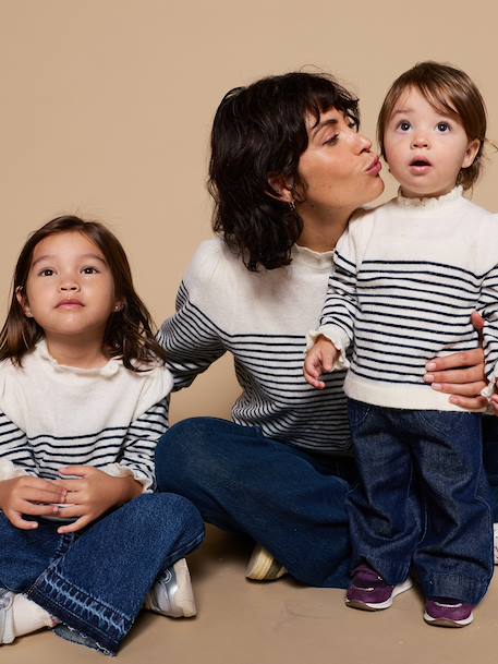 Pull Léopard Capsule Famille écru 1 - vertbaudet enfant 
