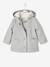 Manteau à capuche bébé fille gris clair chine+taupe 2 - vertbaudet enfant 