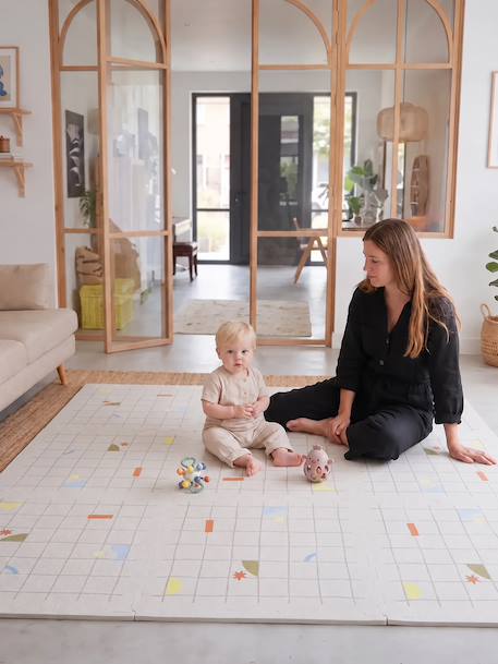 Grand tapis 9 dalles en mousse beige+Cherry+mauve+pois+terrazzo 1 - vertbaudet enfant 