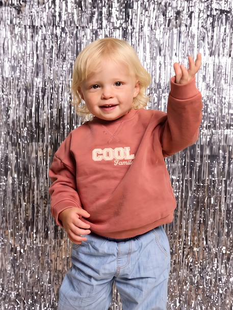 Sweat de noël bébé mixte manches longues terracotta 1 - vertbaudet enfant 