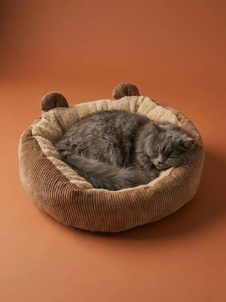 Panier matelassé pour chat et chiens caramel+marron imprimé 3 - vertbaudet enfant 