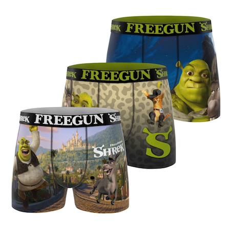 Lot de 3 boxers  shrek Vert/bleu/noir 1 - vertbaudet enfant 