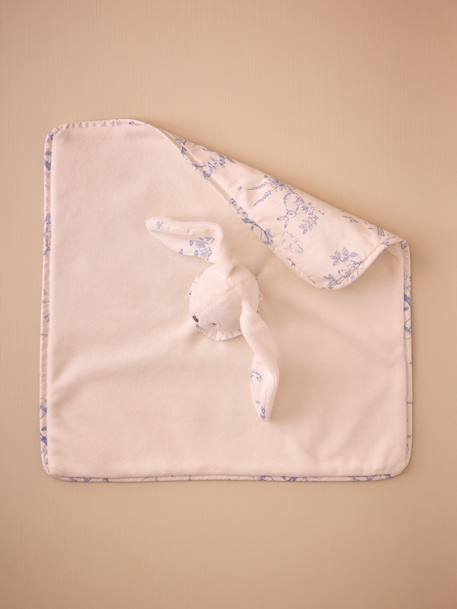 Doudou lapin percale de coton Jouy bleu 5 - vertbaudet enfant 
