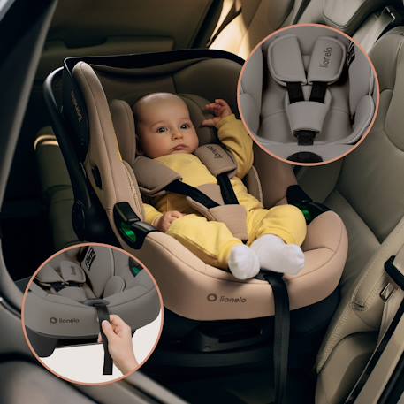 Siège-auto bébé astrid i-size 40-87 cm avec base isofix pivotante à 180°, léger et récompensé par l’adac Beige cream+Beige taupe+Green forest+Pink coral 11 - vertbaudet enfant 