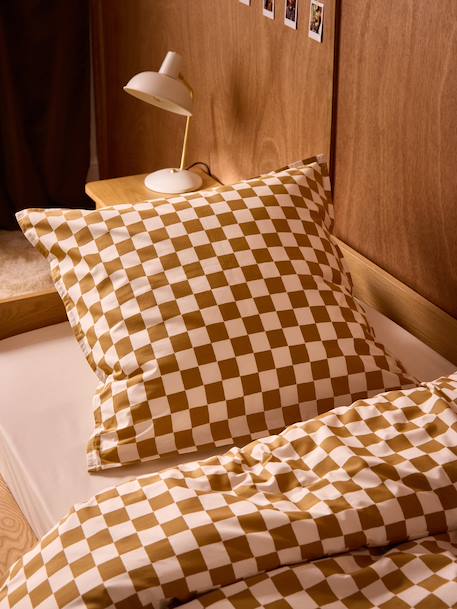 Taie d'oreiller percale de coton 'marius' Bleu+Caramel 7 - vertbaudet enfant 