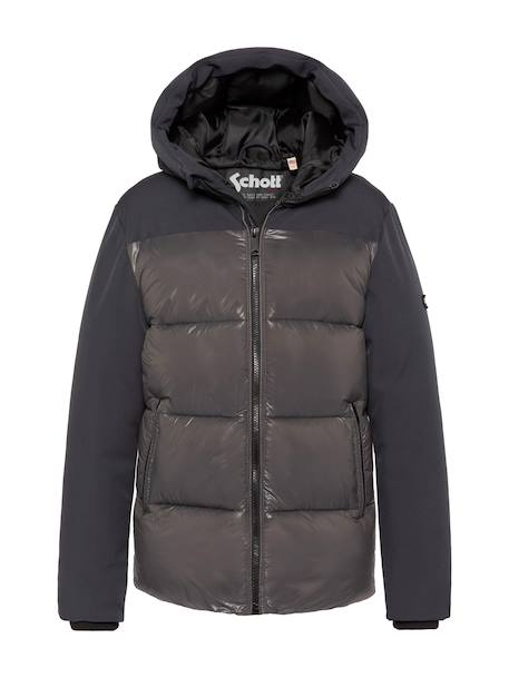 Blouson à capuche bi-matière Anthracite+Noir 4 - vertbaudet enfant 