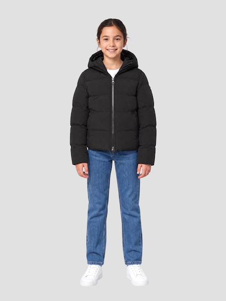 Doudoune à capuche Noir+Stone 1 - vertbaudet enfant 