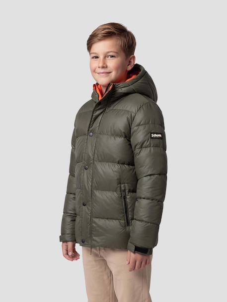 Blouson matelassé à capuche Kaki+Noir 2 - vertbaudet enfant 