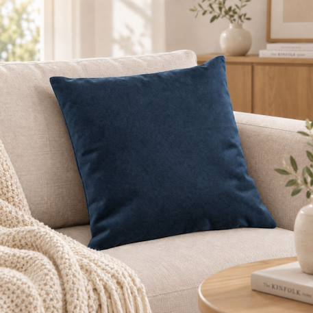 Coussin velours effet peau de pêche Beige+Bleu+Cuivre+Jaune moutarde+Marron brun+Vert olive 6 - vertbaudet enfant 