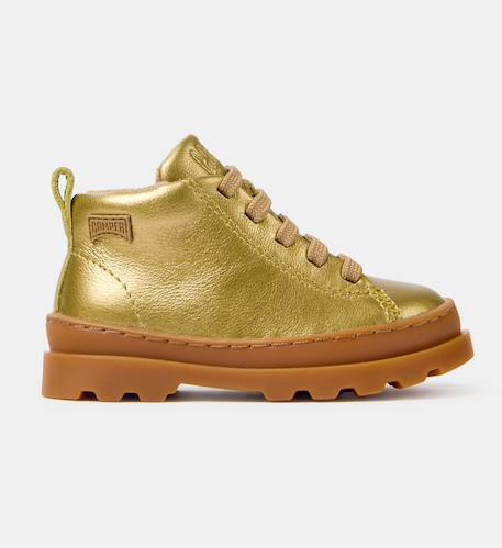 Baskets cuir brutus Bourgogne 016+Or 017 6 - vertbaudet enfant 