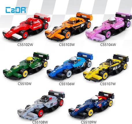 Coffret 8 mini voitures de course à construire Bleu 3 - vertbaudet enfant 