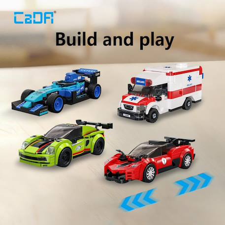 Coffret de 8 mini véhicules à construire Bleu 4 - vertbaudet enfant 