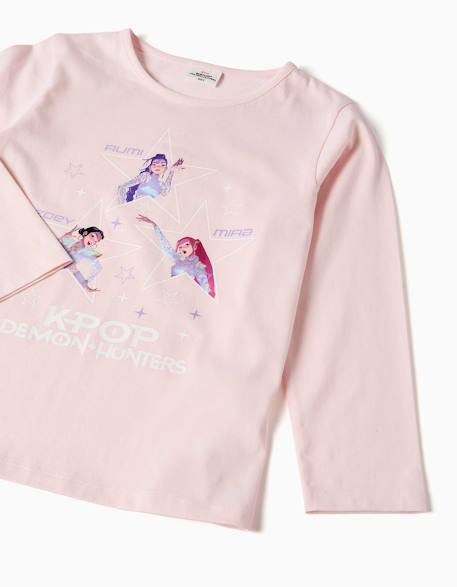 Pyjama en coton à manches longues et imprimé k-pop demon hunters Rose 3 - vertbaudet enfant 