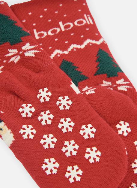 Chaussette haute imprimée père noël Rouge 2 - vertbaudet enfant 