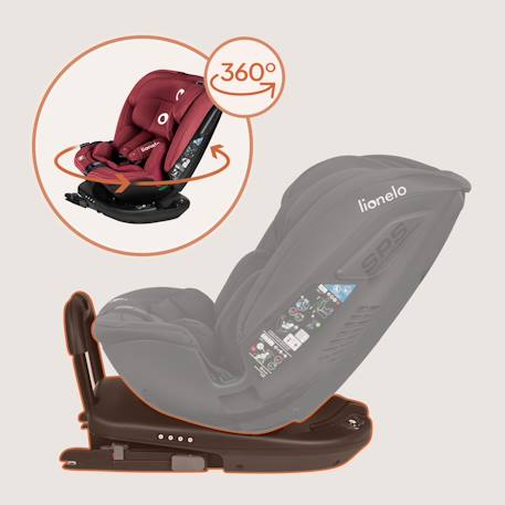 Siège-auto pivotant 360° bastiaan rwf i-size 40-150 cm avec isofix, groupe 0/1/2/3 Black carbon+Grey stone+Red burgundy 18 - vertbaudet enfant 