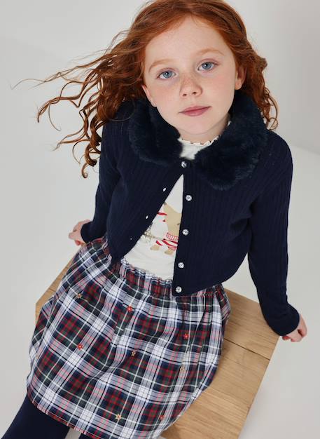 Veste fille en maille Bleu 1 - vertbaudet enfant 