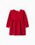 Robe en maille à manches longues avec col à volants Rouge 1 - vertbaudet enfant 