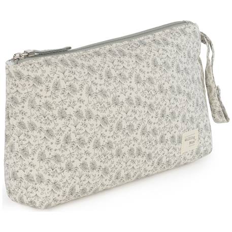 Trousse de toilette bébé en coton – Imprimé floral – 28 x 18 cm Vert 2 - vertbaudet enfant 