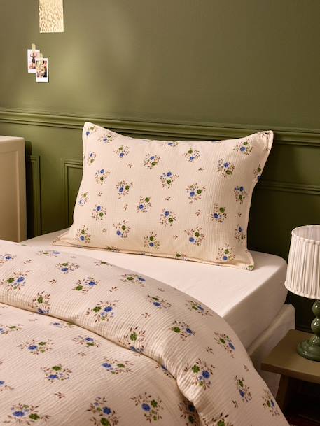 Taie d'oreiller gaze de coton 'louison' Imprimé rosa blue 6 - vertbaudet enfant 