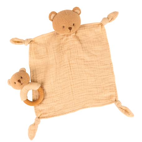 Coffret cadeau doudou et hochet ours Beige 1 - vertbaudet enfant 