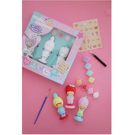Figurines dolly à peindre et décorer Orange+Rose+Violet 9 - vertbaudet enfant 