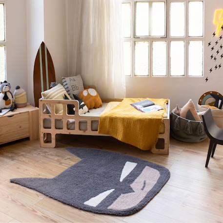 Tapis lavable en laine super héros Noir 2 - vertbaudet enfant 