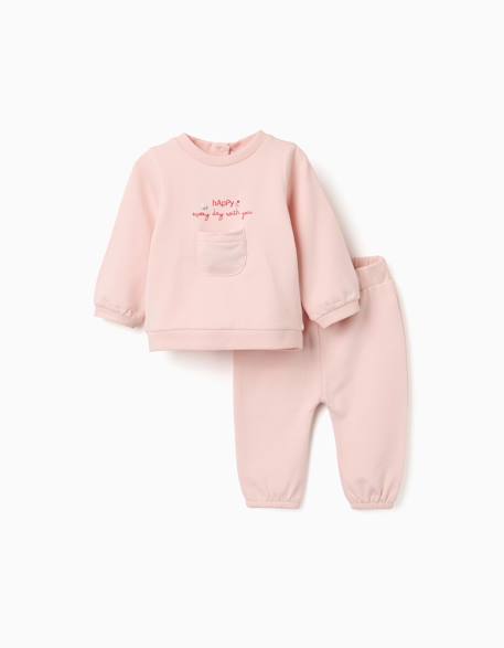 Ensemble en coton peigné avec cœur 3d Rose 1 - vertbaudet enfant 