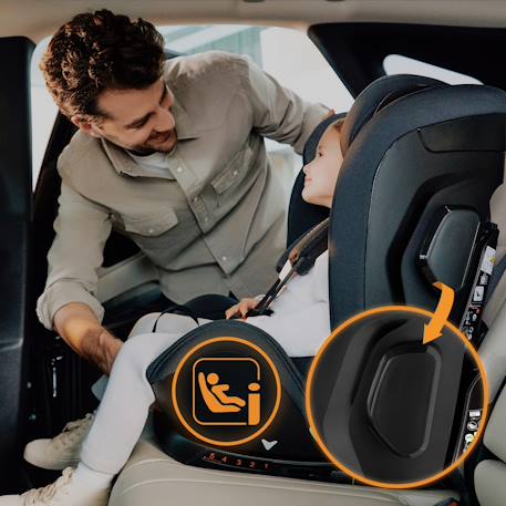 Siège-auto harper i-size 76-150 cm avec isofix, top tether, 5 positions d’inclinaison et protection latérale sip Black carbon grey 2 - vertbaudet enfant 