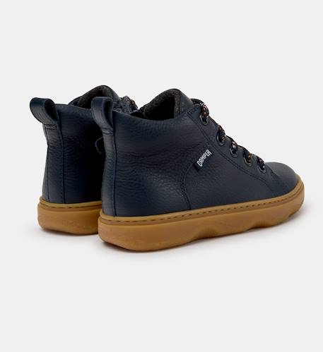 Baskets cuir kiddo Bleu fonc26+Brun bleu 028 4 - vertbaudet enfant 