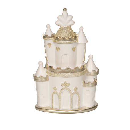 Tirelire château beige et doré en résine 24 Beige 1 - vertbaudet enfant 