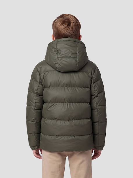 Blouson matelassé à capuche Kaki+Noir 3 - vertbaudet enfant 