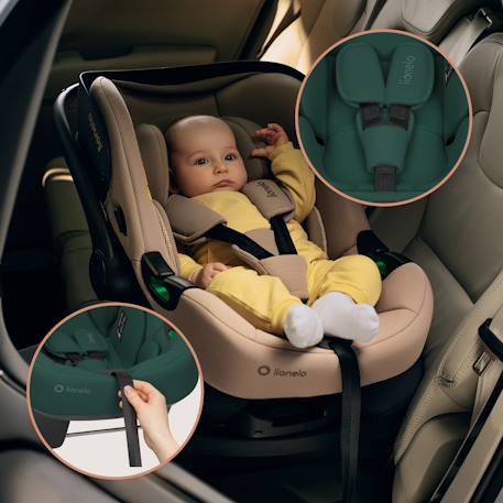 Siège-auto bébé astrid i-size 40-87 cm avec base isofix pivotante à 180°, léger et récompensé par l’adac Beige cream+Beige taupe+Green forest+Pink coral 17 - vertbaudet enfant 